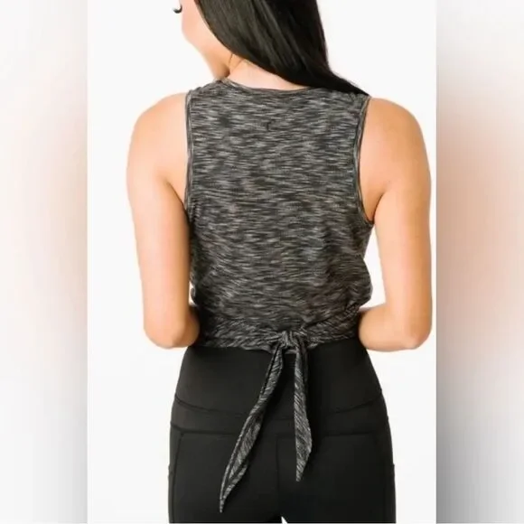 ZYIA Active Black Infinity Tank Top Split Tie Front Size XXXL - Picture 2 of 9